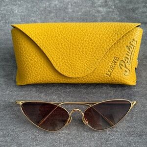 Loewe Paula's Sunglasses with Gold Frame and Yellow Case